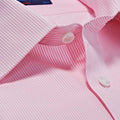 Classic Fit, Classic Collar, 2 Button Cuff Shirt In Pink Fine Bengal