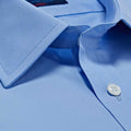 Classic Fit, Classic Collar, Double Cuff in Plain Sky Blue