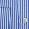 Classic Fit, Classic Collar, Double Cuff Shirt in a Blue & White Medium Bengal Poplin Cotton