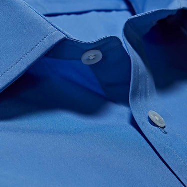 Classic Fit, Classic Collar, Double Cuff Shirt in a Plain French Blue Poplin Cotton