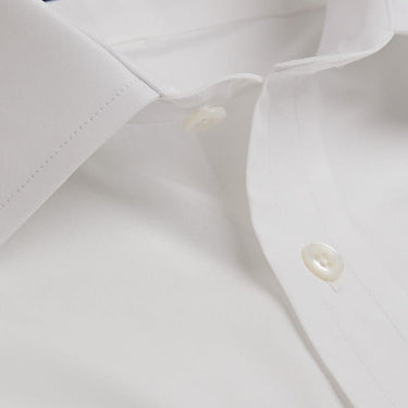 Classic Fit, Classic Collar, Double Cuff Shirt in a Plain White Poplin Cotton