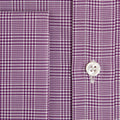 Classic Fit, Classic Collar, Double Cuff Shirt In Purple & White POW Check Twill