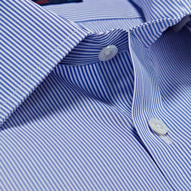 Classic Fit, Classic Collar, Two Button Cuff, In Blue Fine Bengal