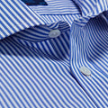 Classic Fit, Cut-away Collar, Double Cuff Shirt in a Blue & White Medium Bengal Poplin Cotton