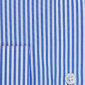 Classic Fit, Cut-away Collar, Double Cuff Shirt in a Blue & White Medium Bengal Poplin Cotton