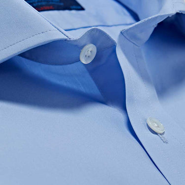 Classic Fit, Cut-away Collar, Double Cuff Shirt in a Plain Sky Blue Poplin Cotton