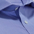 Classic Fit, Cutaway Collar, 2 Button Cuff Shirt in a Blue & White Shepherds Check Poplin Cotton