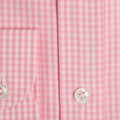 Contemporary Fit, Button Down Collar, 2 Button Cuff Shirt In Pink Gingham Check