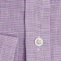 Contemporary Fit, Button Down Collar, 2 Button Cuff Shirt in Plain Lilac Houndstooth Linen