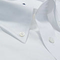 Contemporary Fit, Button Down Collar, 2 Button Cuff Shirt In White Fine Oxford Cotton