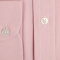 Contemporary Fit, Button Down Collar, Two Button Cuff Shirt In Pink Oxford