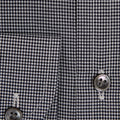 Contemporary Fit, Classic Collar, 2 Button Cuff Shirt in a Black & White Check Poplin Cotton