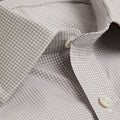 Contemporary Fit, Classic Collar, 2 Button Cuff Shirt in a Grey & White Small Check Twill Cotton