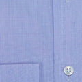 Contemporary Fit, Classic Collar, 2 Button Cuff Shirt in a Plain Blue End-On-End Cotton