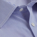 Contemporary Fit, Classic Collar, Double Cuff Blue Fine Bengal Stripe