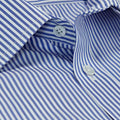 Contemporary Fit, Classic Collar, Double Cuff Shirt in a Blue & White Medium Bengal Poplin Cotton