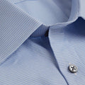 Contemporary Fit, Classic Collar, Two Button Cuff in Blue & White Houndstooth