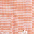 Contemporary Fit, Classic Collar, Two Button Cuff in Orange & White Check