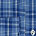 Contemporary Fit, Cut-away Collar, 2 Button Cuff Shirt in a Blue & White Check Oxford Cotton