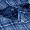 Contemporary Fit, Cut-away Collar, 2 Button Cuff Shirt in a Blue & White Check Oxford Cotton