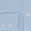 Contemporary Fit, Cut-away Collar, 2 Button Cuff Shirt in a Blue & White Fine Bengal Poplin Cotton