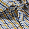 Contemporary Fit, Cut-away Collar, 2 Button Cuff Shirt in a Cream, Navy, Yellow & Blue Check Cotton