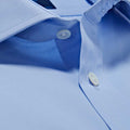 Contemporary Fit, Cut-away Collar, 2 Button Cuff Shirt in a Plain Sky Blue Poplin Cotton