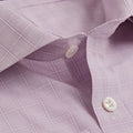 Contemporary Fit, Cut - away Collar, Double Cuff Shirt in a Lilac & White Check Poplin Cotton