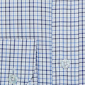 Contemporary Fit, Cutaway Collar, 2 Button Cuff Shirt in Blue & Navy Twill Check