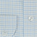 Contemporary Fit, Cutaway Collar, 2 Button Cuff Shirt in Grey & Blue Twill Check