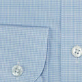 Contemporary Fit, Cutaway Collar, 2 Button Cuff Shirt in Sky Blue Micro Check