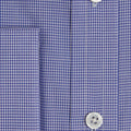 Contemporary Fit, Cutaway Collar, Double Cuff in Blue & White Shepherds Check