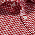 Contemporary Fit, Cutaway Collar, Two Button Cuff Red Gingham Check