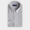 Contemporary Fit Grey Small Gingham Check Cotton Shirt with Button Down Collar & Two Button Cuff