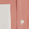 Contemporary Fit, White Classic Collar, White Double Cuff Shirt in a Orange & White Bengal Stripe Poplin Cotton