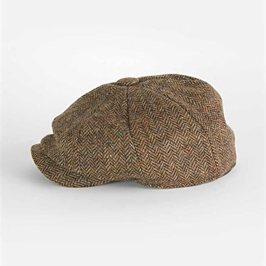 Country Brown Herringbone 100% Wool Made In England Gatsby Cap