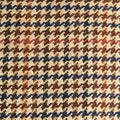 Cream, Blue & Red Wool Houndstooth Flat Cap