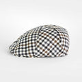 Cream, Brown, Grey & Black Medium Check Twill Wool Roma Cap