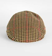 Cream, Red & Green Houndstooth Overcheck Flat Cap