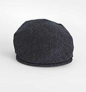 Dark Blue Plain Weave 100% Wool Made In England Flat Cap