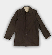 Dark Brown & Tan Ledro Silk & Cashmere Reversible Coat