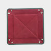 Green Leather & Burgundy Suede Small Travel Tray