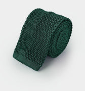 Dark Green Knitted Silk Tie