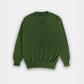 Dark Green V - Neck Cashmere Sweater