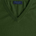 Dark Green V - Neck Cashmere Sweater