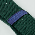 Dark Green & White Spot Knitted Cashmere Tie