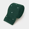 Dark Green & White Spot Knitted Cashmere Tie