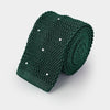 Dark Green & White Spot Knitted Silk Tie