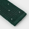 Dark Green & White Spot Knitted Silk Tie