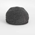 Dark Grey Herringbone 100% Wool Made In England Flat Cap